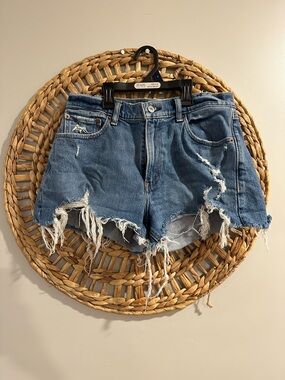 Abercrombie & Fitch Distressed Blue Cutoff Denim Shorts